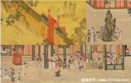 汉宫春晓图高清大图 全景，中国十大传世名画之一