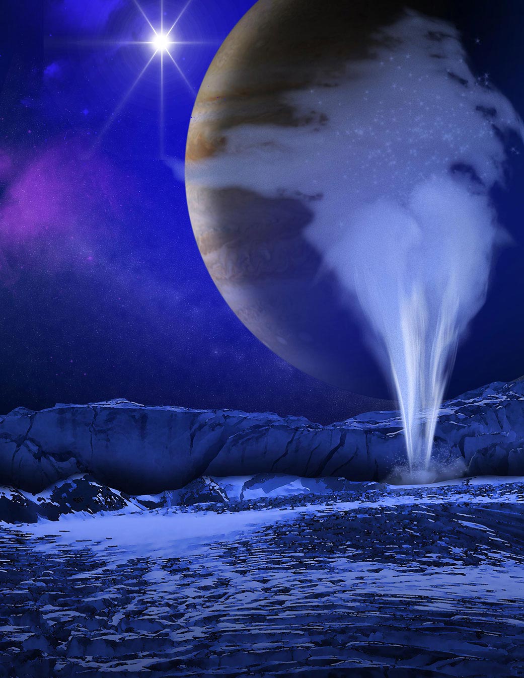 木星的第二个卫星欧罗巴上水的喷发很可能来自浅层的湖泊 而非地下方的全球海洋