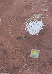 科学家用雷达探测发现火星极地冰层下有一个液态水湖泊