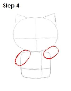 凯蒂猫画法教程（下面来学习用16步绘制凯蒂猫衣服色红）(4)