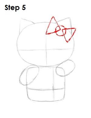 凯蒂猫画法教程（下面来学习用16步绘制凯蒂猫衣服色红）(5)
