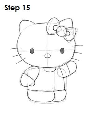凯蒂猫画法教程（下面来学习用16步绘制凯蒂猫衣服色红）(15)